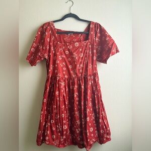 Madewell Red Floral Mini Dress